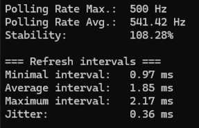 Vader 5 Proのポーリングレート不具合画像