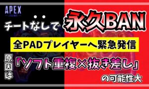 チートなしで永久BANされた実体験。原因はソフト重複と抜き差しの可能性大。全PADプレイヤーへの緊急発信。